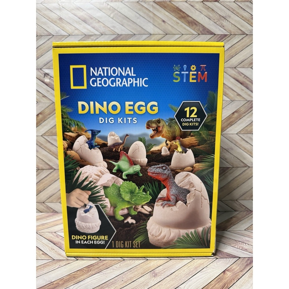 National Geographic Dino Eggs Dig Kit Set, Kids STEM Dinosaur Classroom Activity